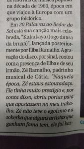 Zé Ramalho é irmão de Elba Ramalho. Incrédulo, li no jornal