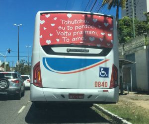 Mistério de ‘Tchutchu’: anúncio em ônibus chama atenção em João Pessoa
