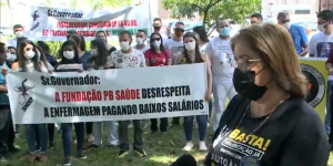 Categorias protestam contra salários ofertados pelo concurso da PB Saúde