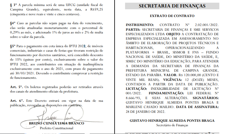 Prefeitura publica reajuste do IPTU em Campina Grande e prazos para pagamento