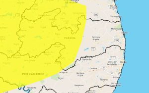 Inmet emite alerta de perigo potencial de chuvas intensas para 67 municípios da PB; veja lista