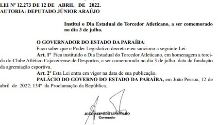 Lei estadual cria o "Dia do Torcedor Atleticano"; entenda a justificativa e quem foi o autor do projeto
