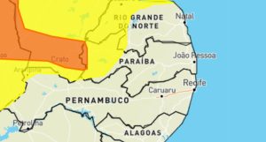 Inmet emite dois alertas com perigo de chuvas intensas para mais de 70 municípios da Paraíba