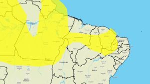 Inmet alerta de perigo potencial de chuvas intensas para 76 cidades da Paraíba
