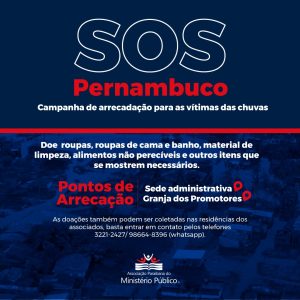 APMP arrecada donativos para as vítimas das enchentes em Pernambuco