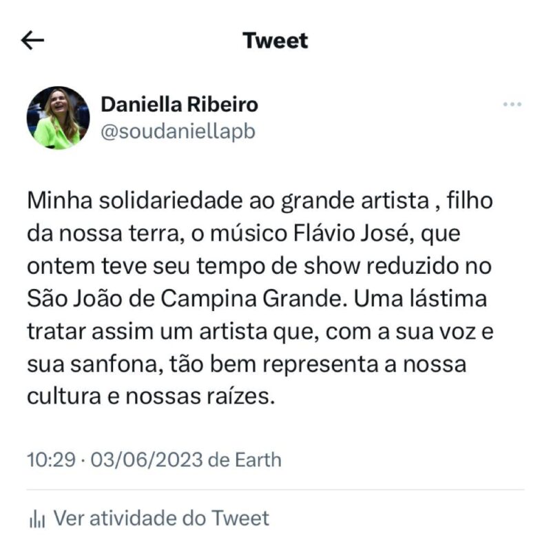 Flávio José reclama de 'corte' no show e alerta para valorização do artista nordestino no São João