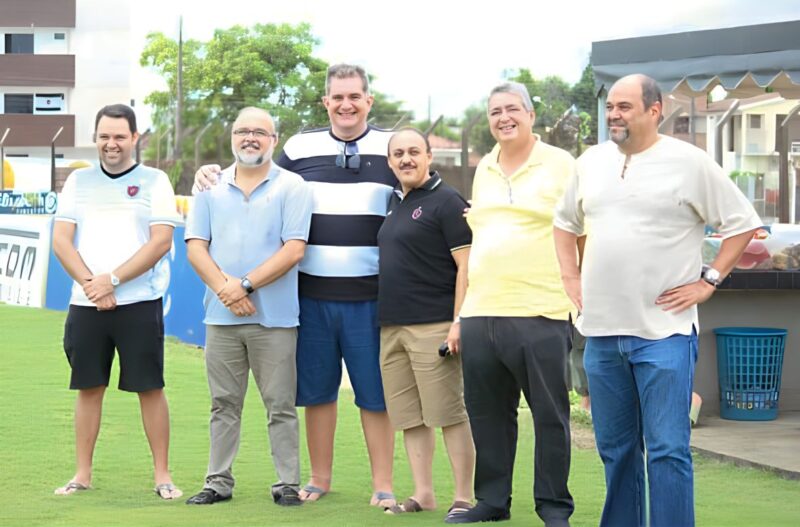 Dirigentes do Botafogo-PB em 2017: Alexandre Cavalcante, Sérgio Meira, Luciano Wanderley, Zezinho Botafogo, Ariano Wanderley e Breno Morais
