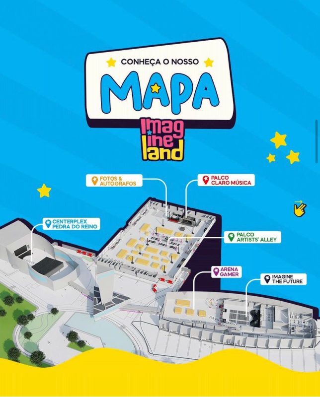 Veja mapa do Imagineland, evento de cultura pop que acontece em João Pessoa