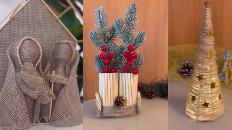VÍDEO: aprenda a fazer 3 opções de peças para decoração natalina