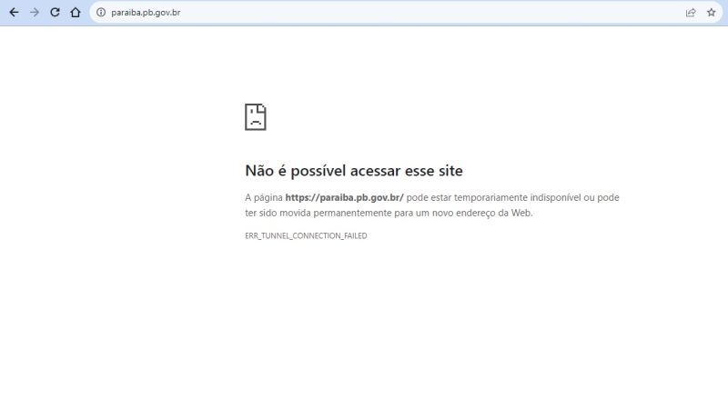 Sites do Governo da Paraíba ficam fora do ar, e hacker reivindica ataque