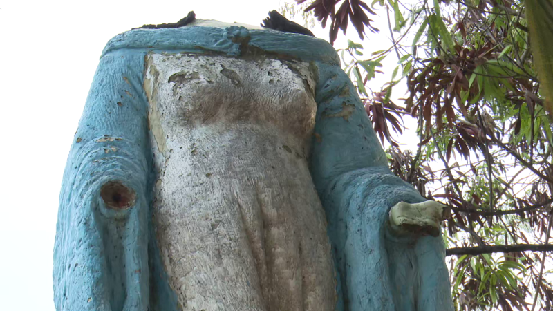 SPU quer analisar projeto para revitalizar praça onde estátua de Iemanjá está decapitada em até 15 dias